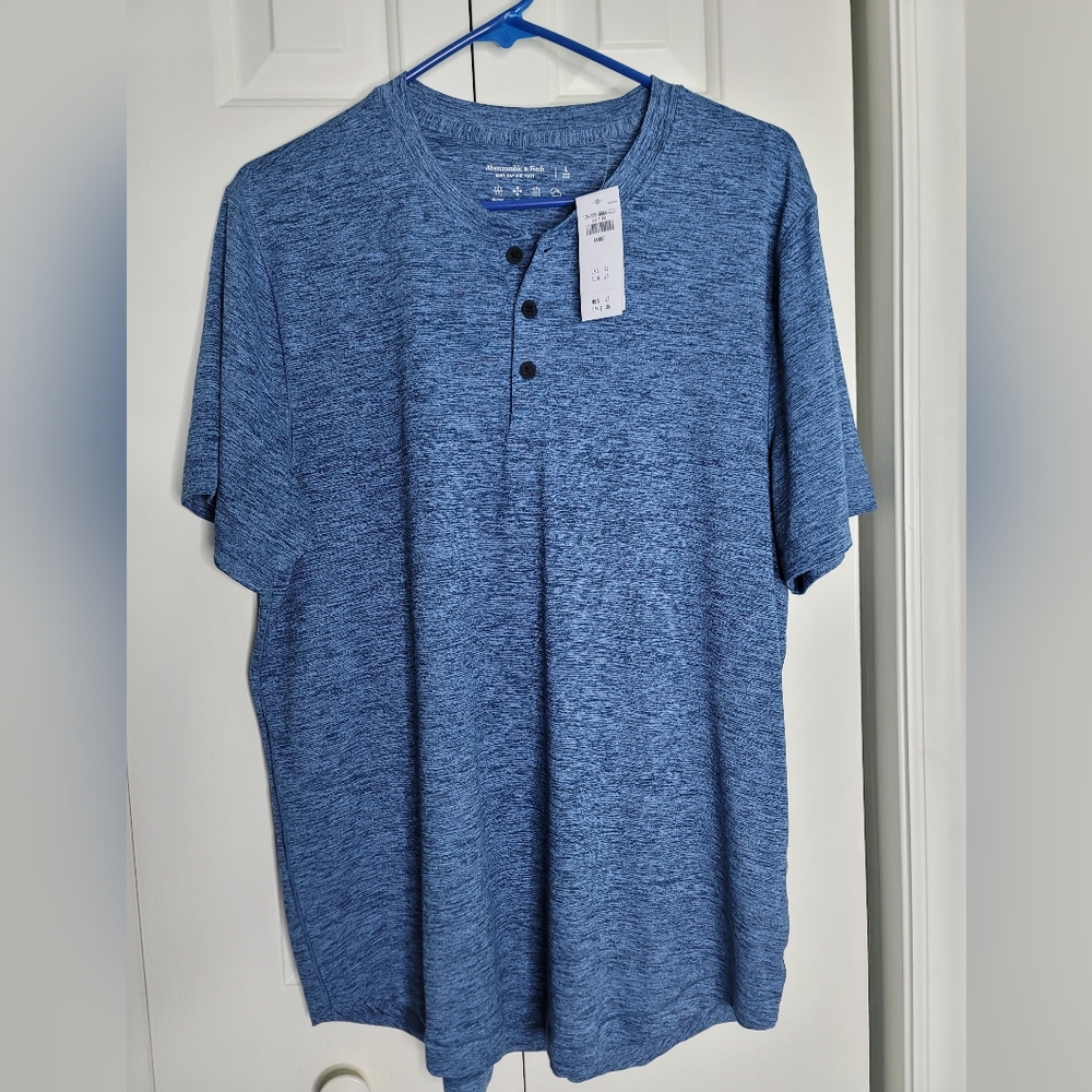 Abercrombie & Fitch Blue Henley Shirt